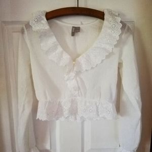Asos white embroidery blouse size 2